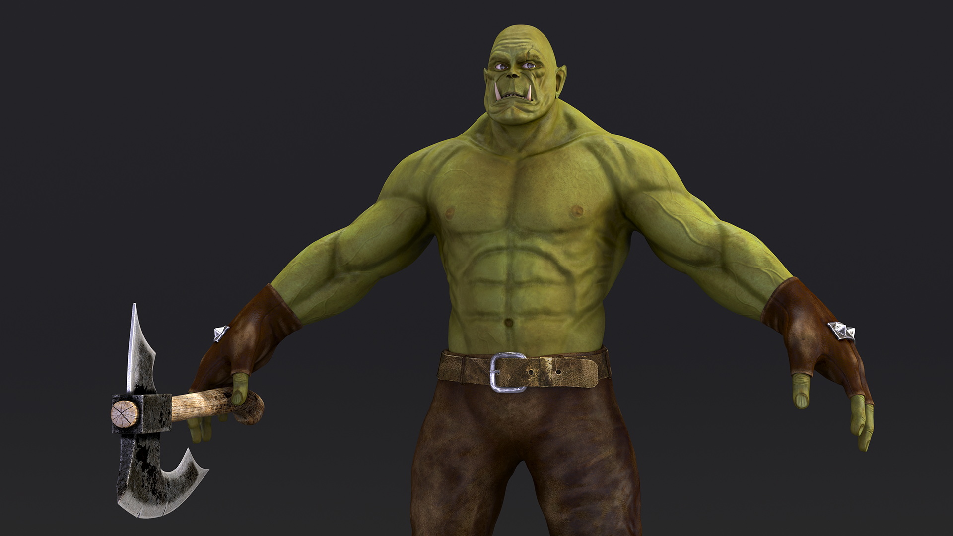 Green Orc Warrior 3D