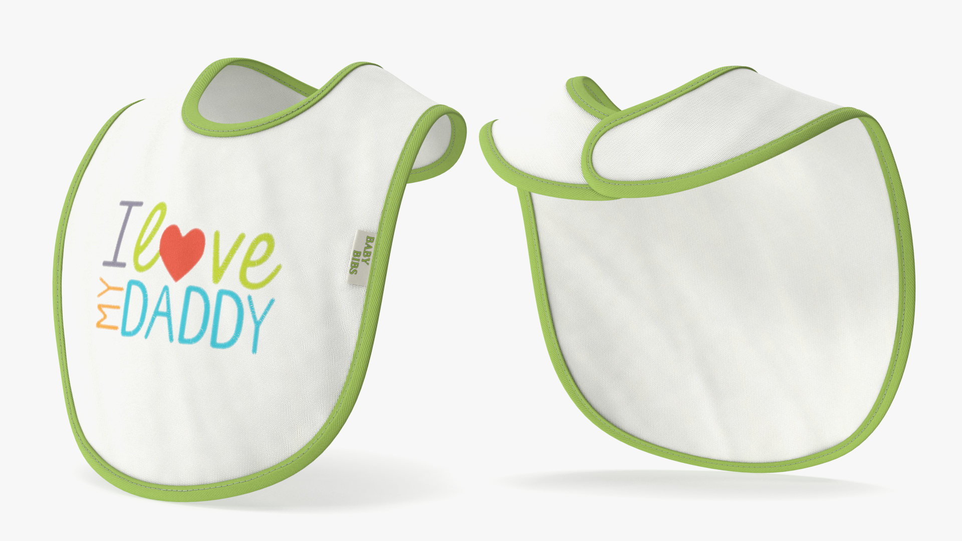 Baby Bib with Print I Love My Daddy Deployed 3D model