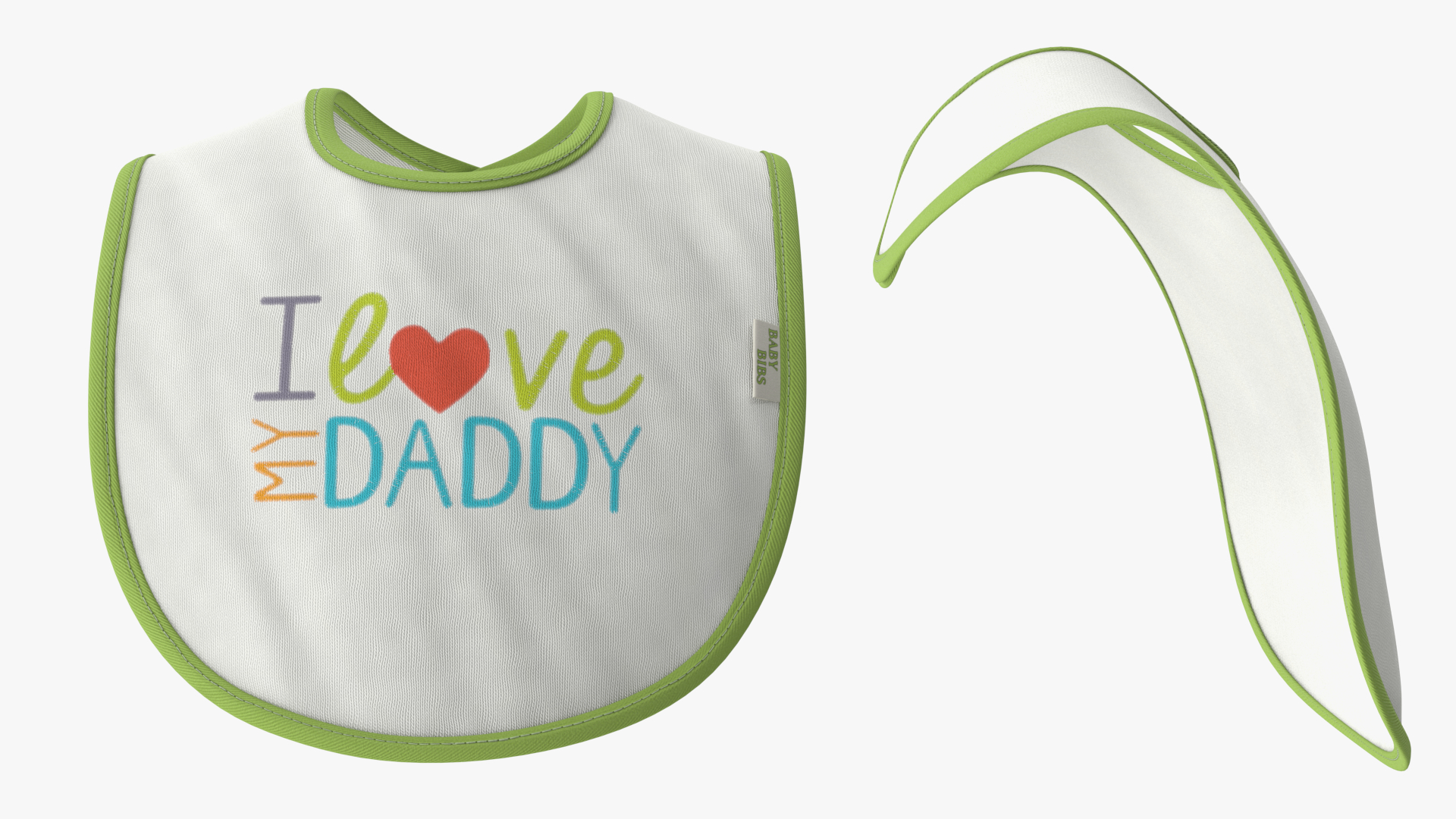 Baby Bib with Print I Love My Daddy Deployed 3D model