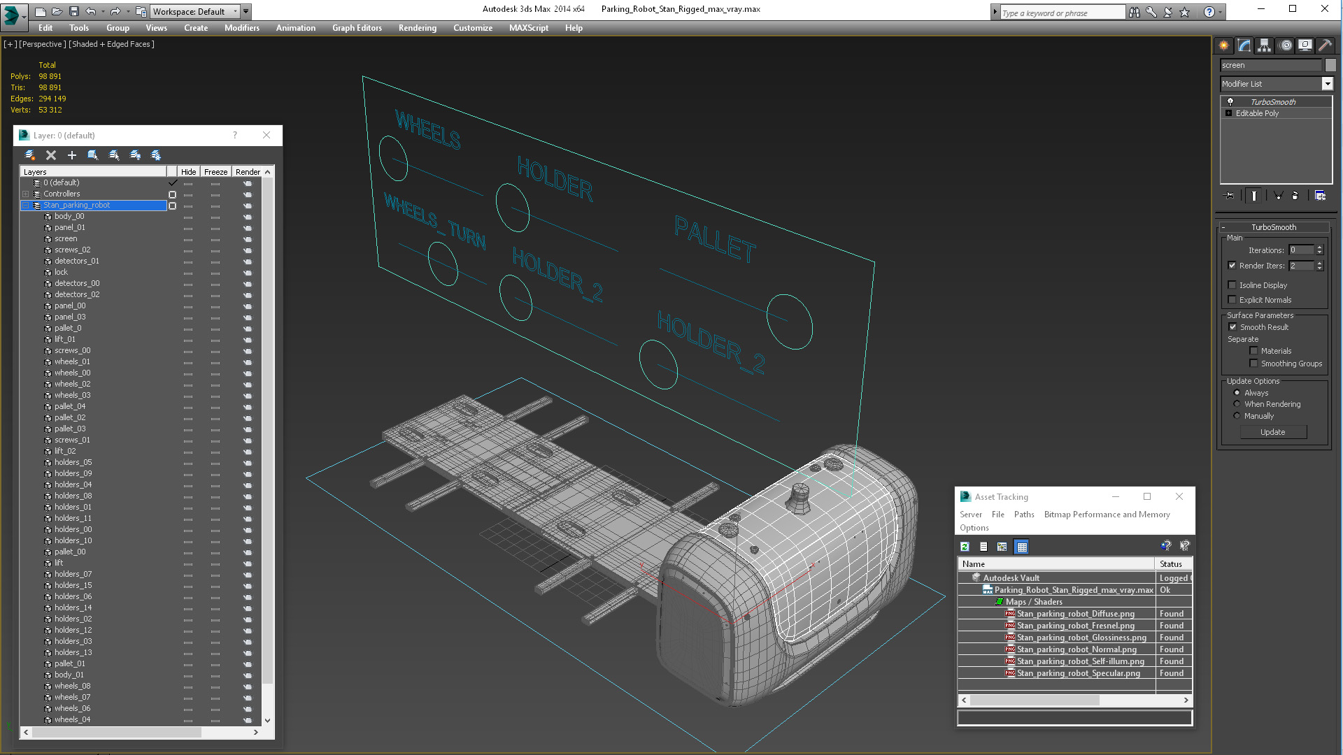 3D model Parking Robot Stan Rigged