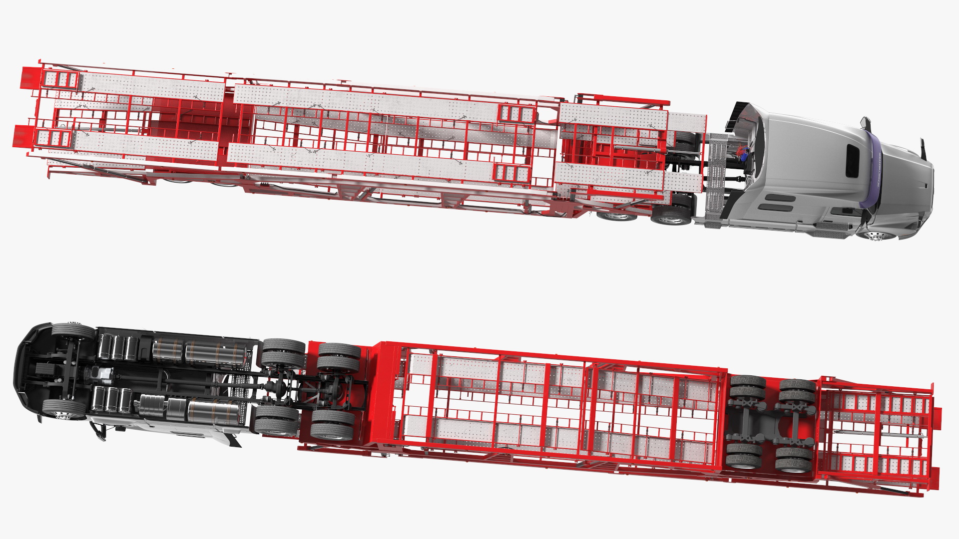 Volvo VNL 860 Truck with Sun Valley Car Carrier Rigged 3D model