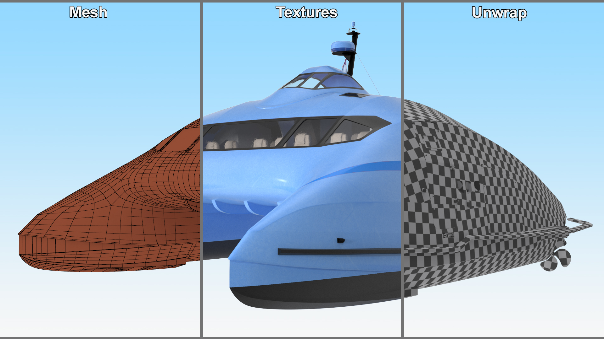 3D Catamaran Ferry Generic model