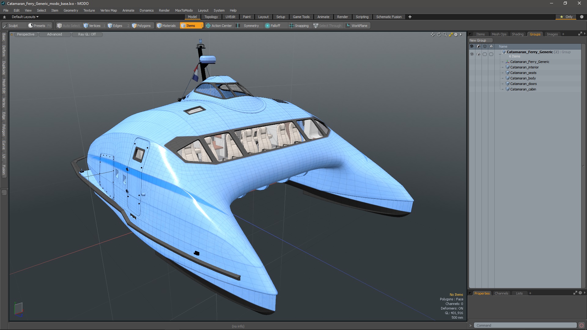 3D Catamaran Ferry Generic model