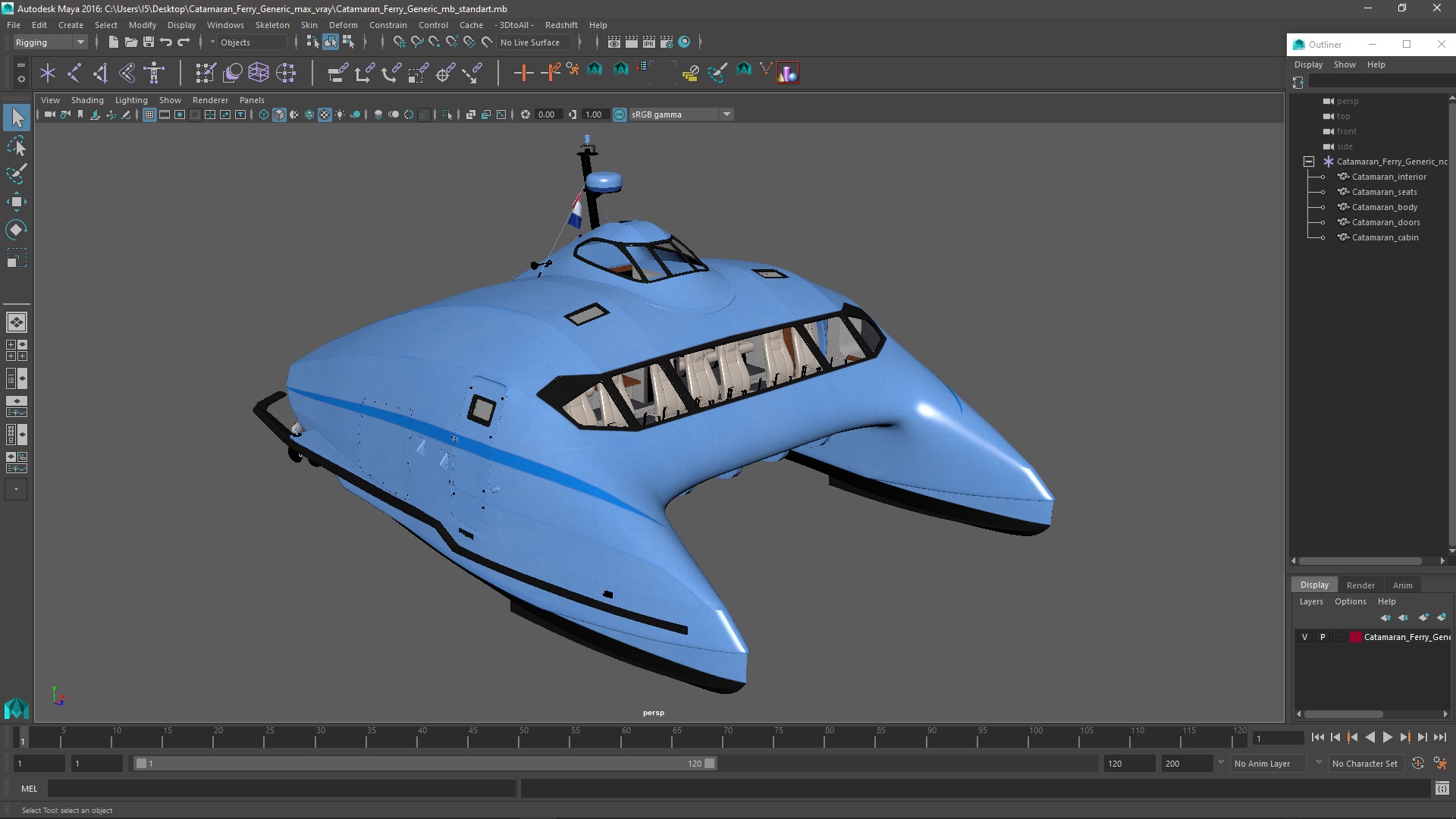 3D Catamaran Ferry Generic model