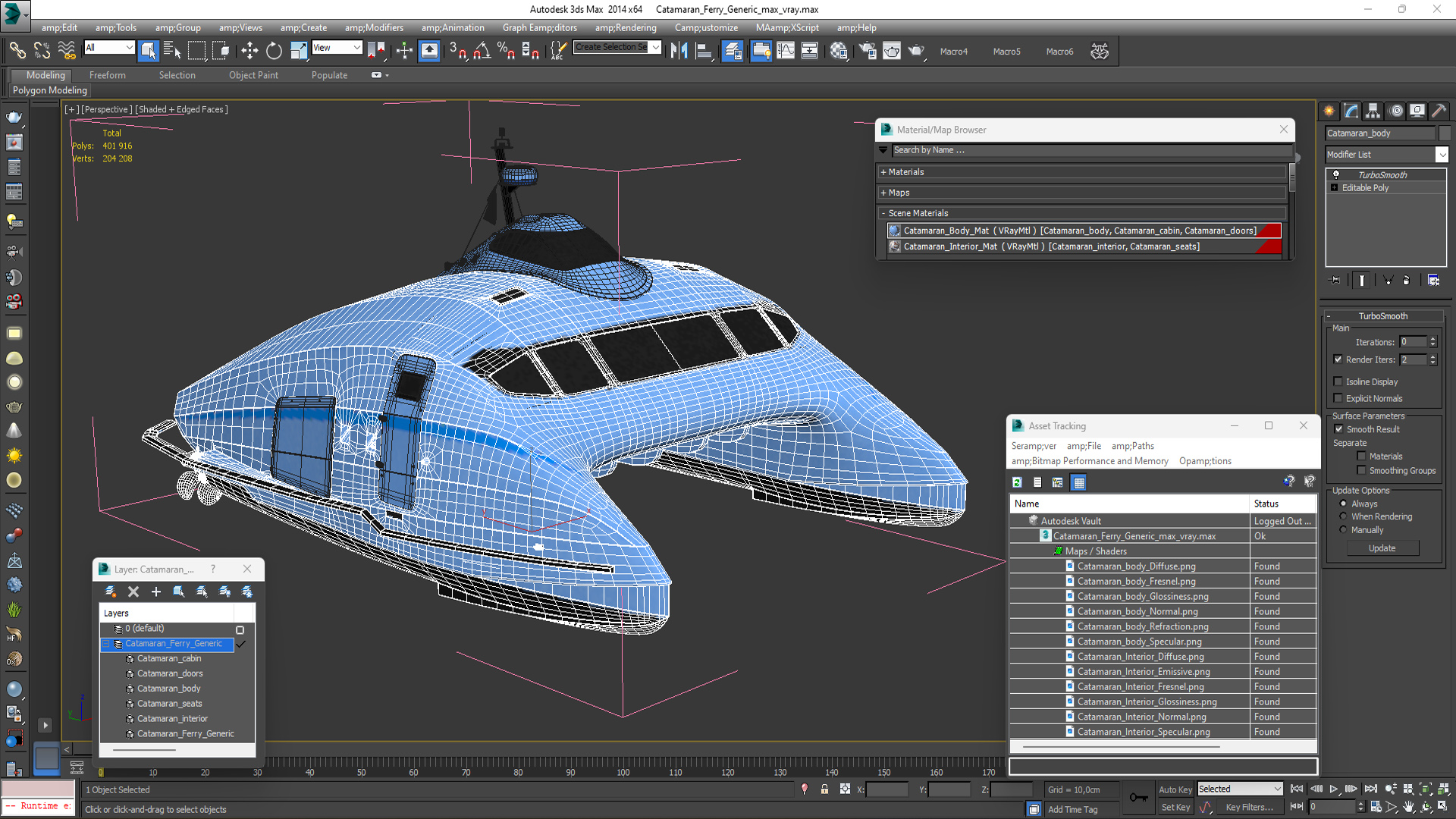 3D Catamaran Ferry Generic model