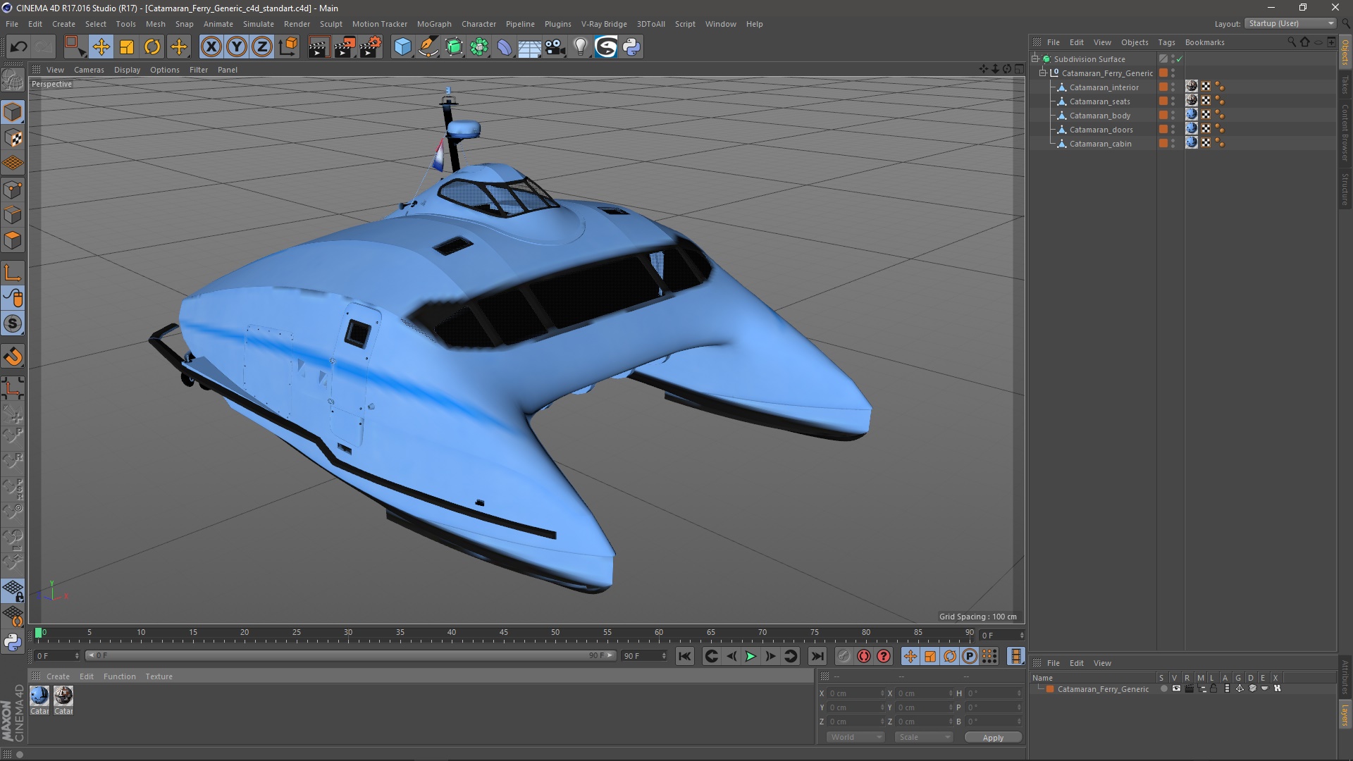3D Catamaran Ferry Generic model