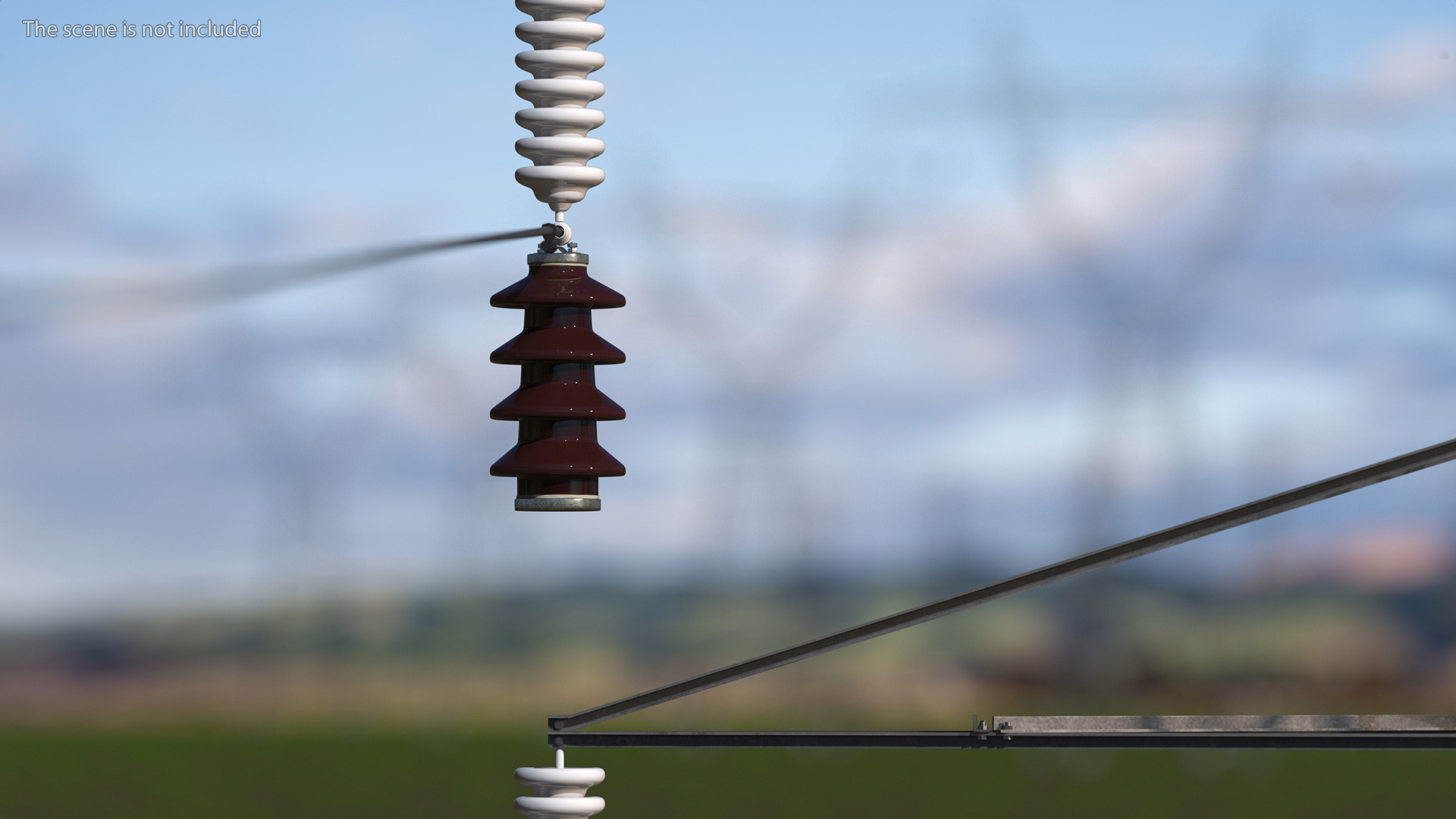 High Voltage Porcelain Insulator 3D