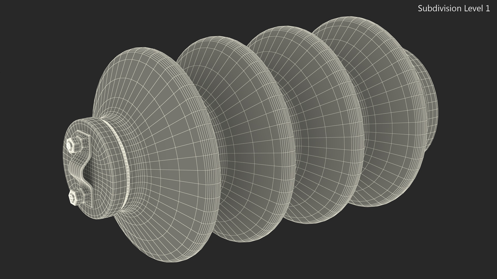 High Voltage Porcelain Insulator 3D