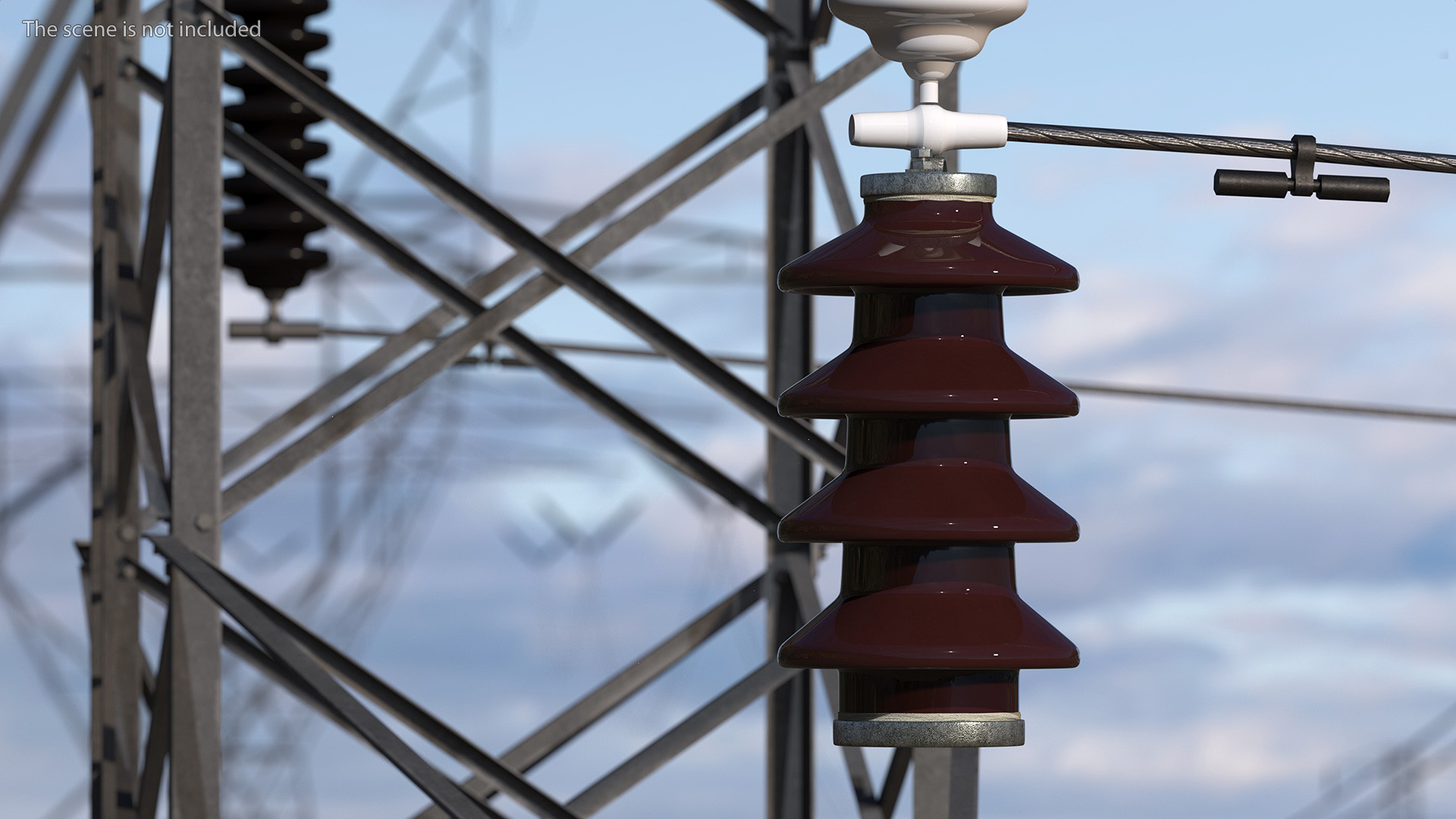 High Voltage Porcelain Insulator 3D