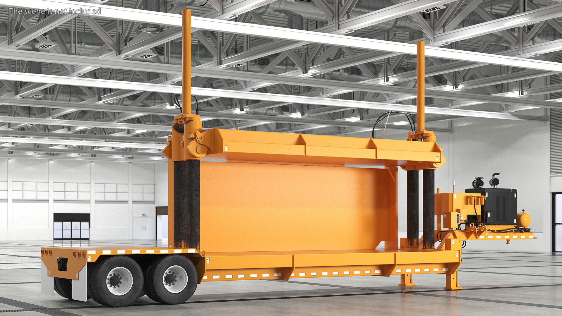 Portable Car Crusher Yellow Rigged 3D model