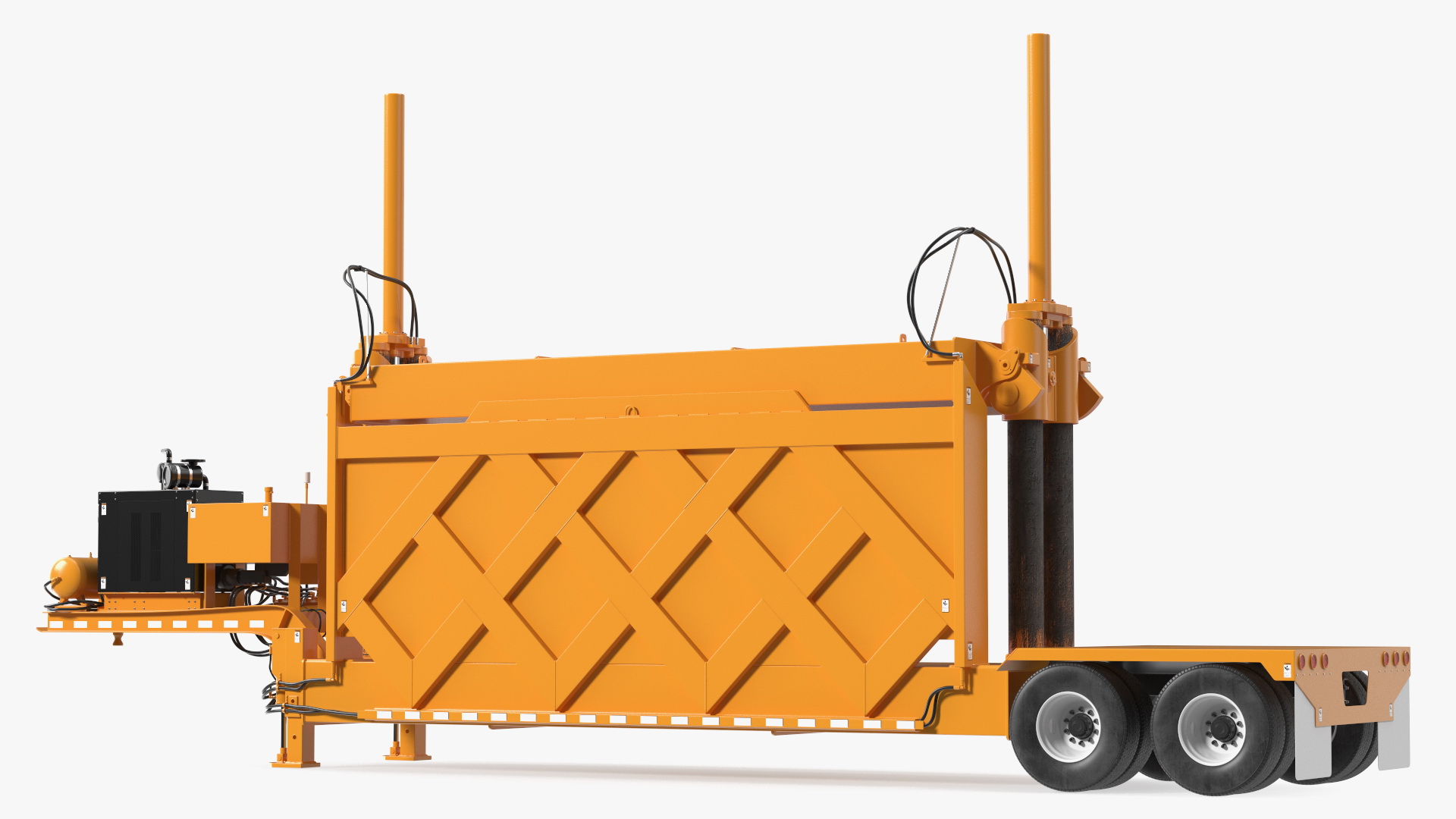 Portable Car Crusher Yellow Rigged 3D model