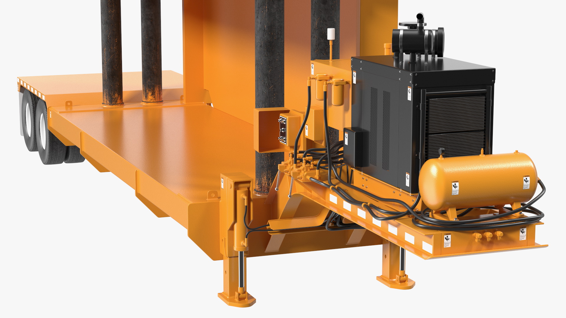 Portable Car Crusher Yellow Rigged 3D model