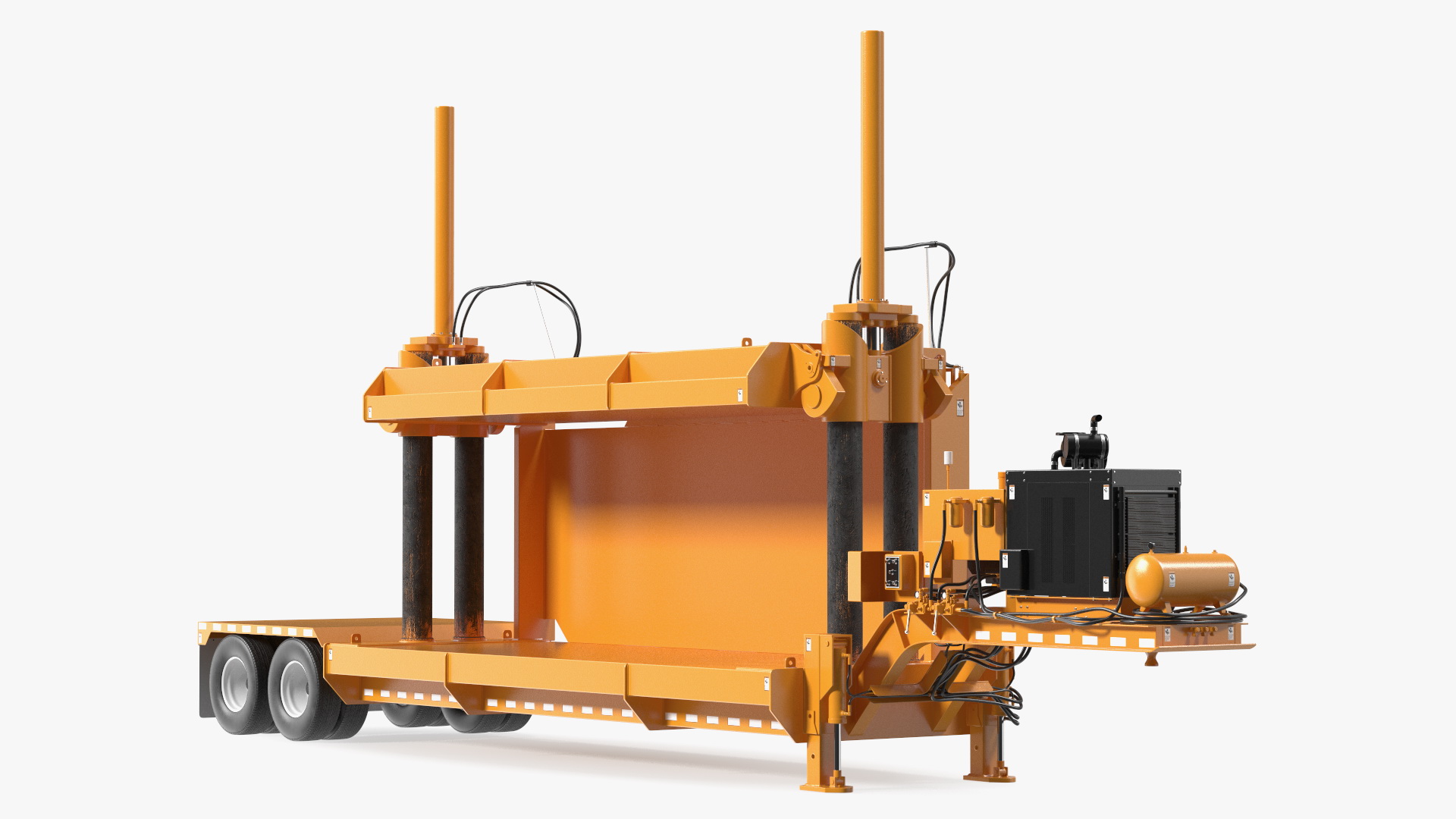 Portable Car Crusher Yellow Rigged 3D model