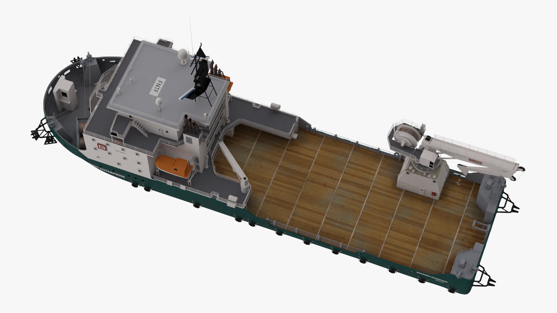 Construction Vessel Bourbon Enterprise Green 3D model