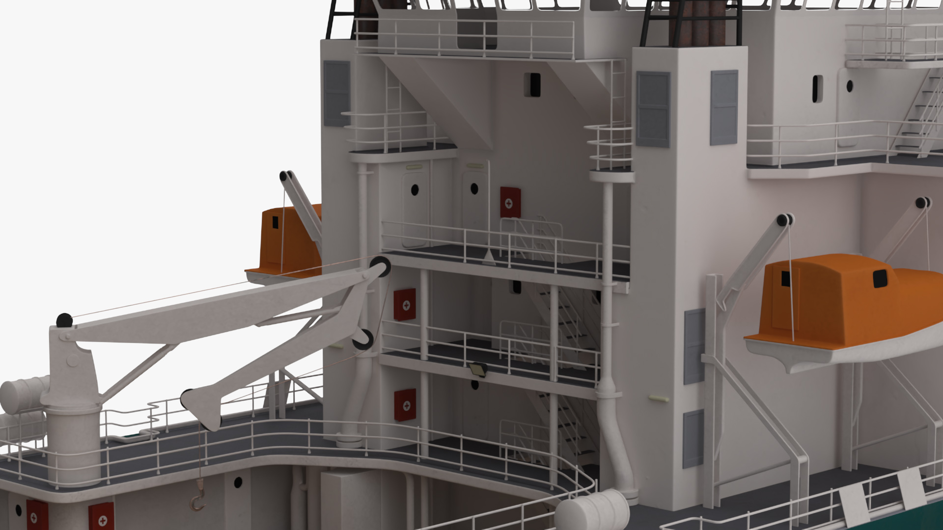 Construction Vessel Bourbon Enterprise Green 3D model