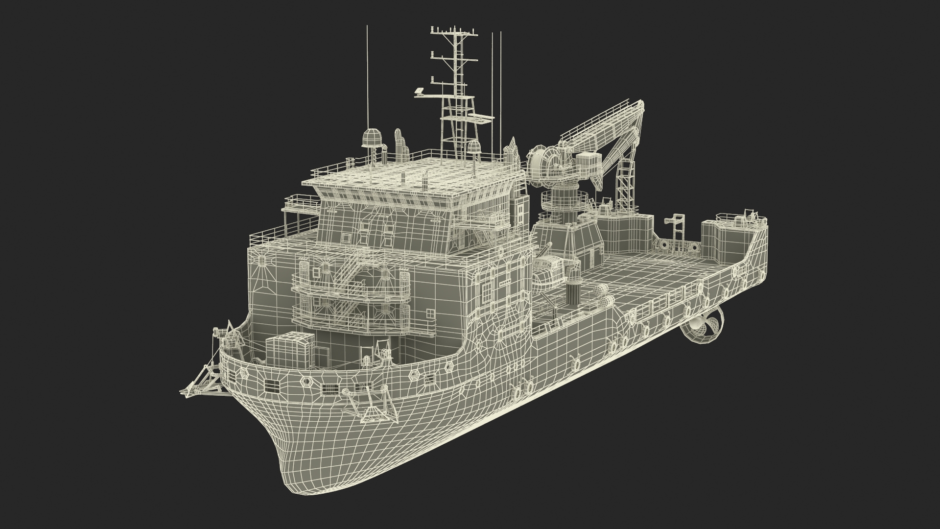 Construction Vessel Bourbon Enterprise Green 3D model