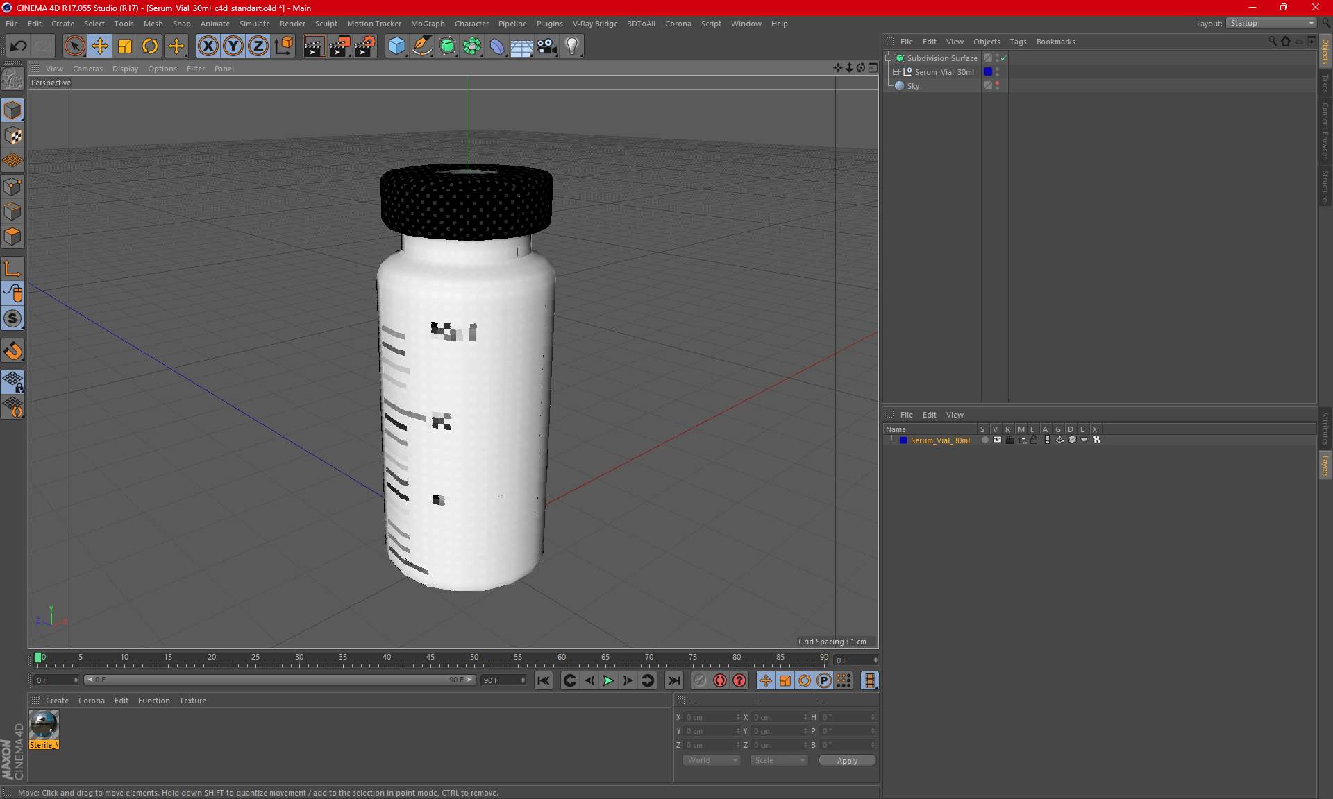 3D model Serum Vial 30ml