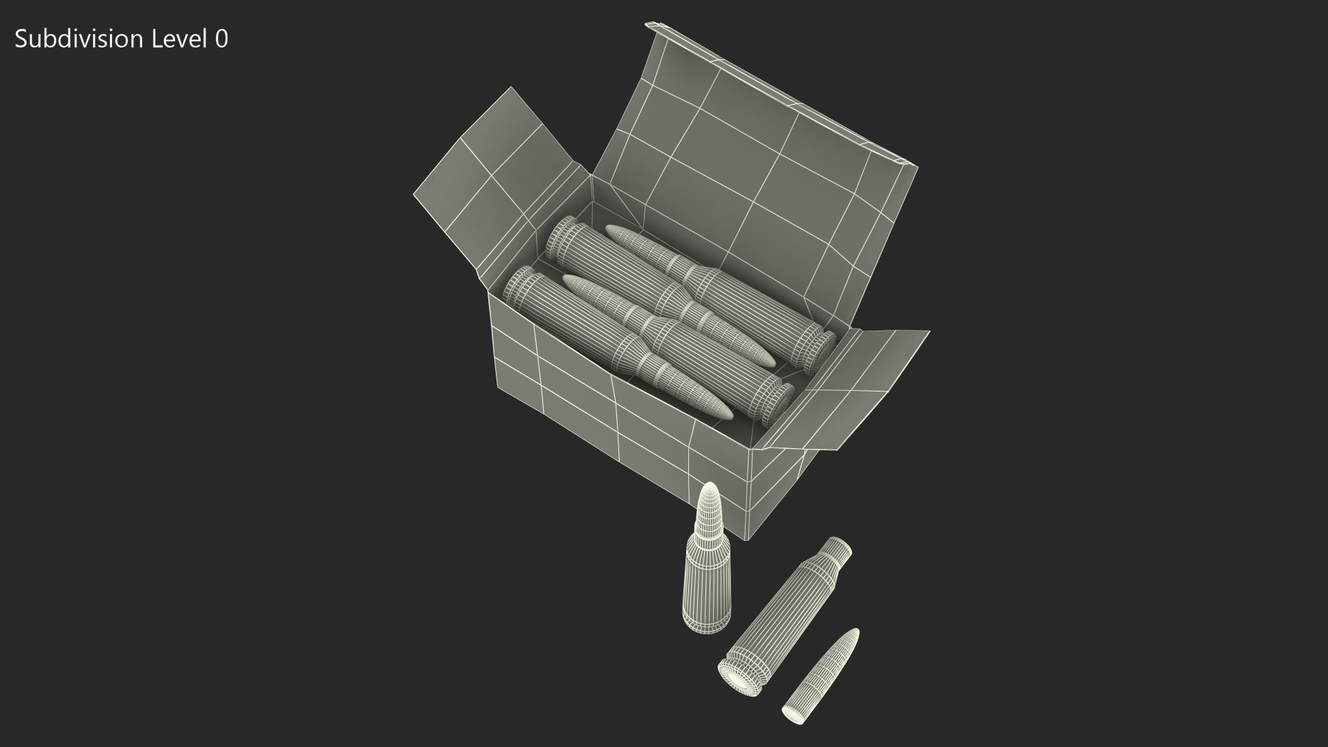 Box of 5_45x39mm Intermediate Cartridge 3D model
