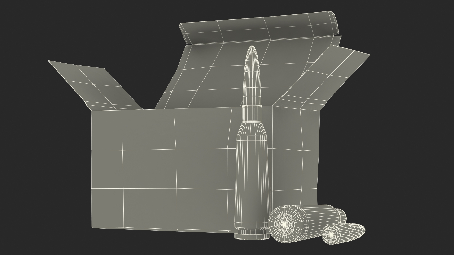 Box of 5_45x39mm Intermediate Cartridge 3D model