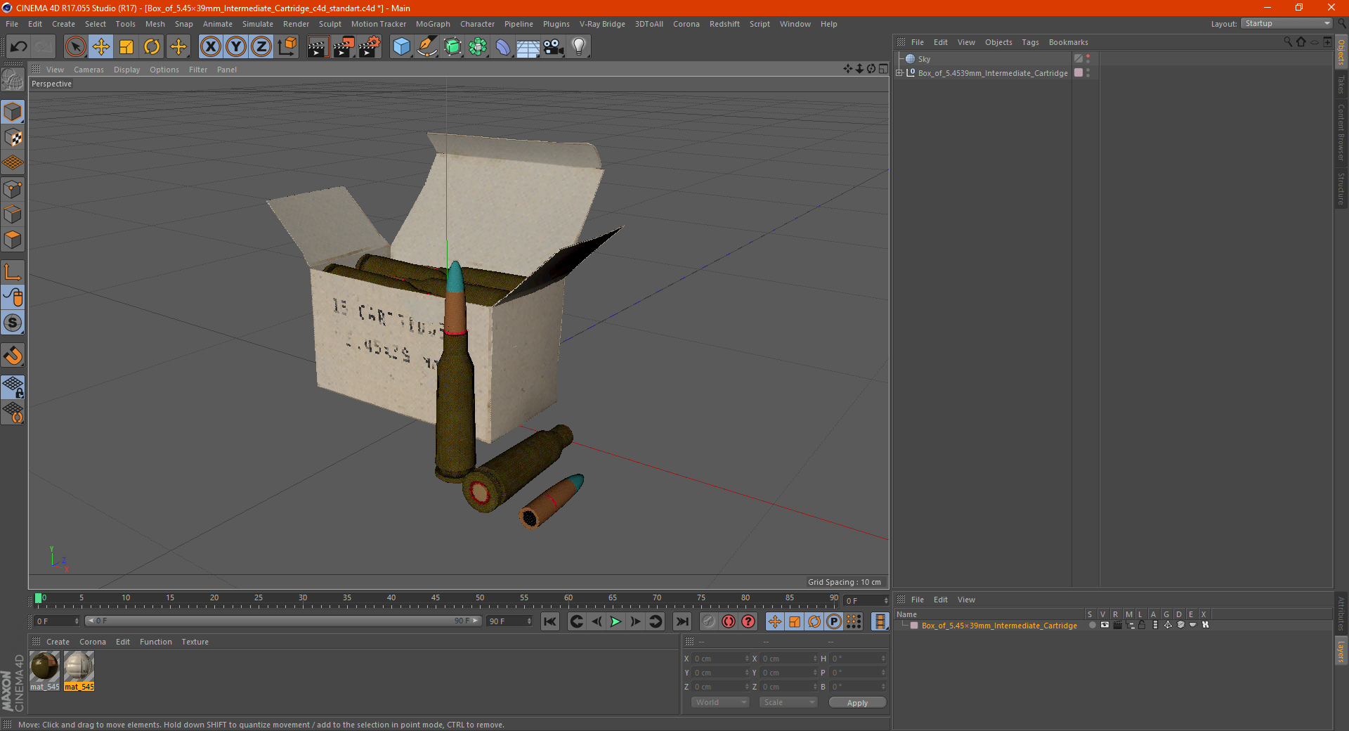 Box of 5_45x39mm Intermediate Cartridge 3D model