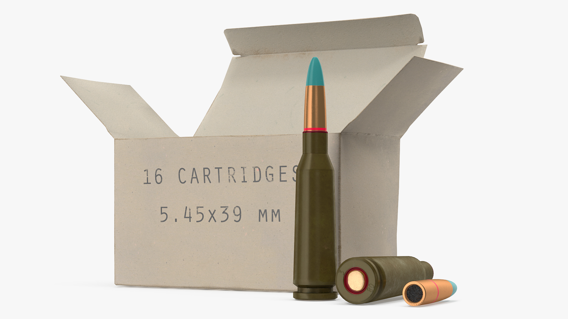 Box of 5_45x39mm Intermediate Cartridge 3D model