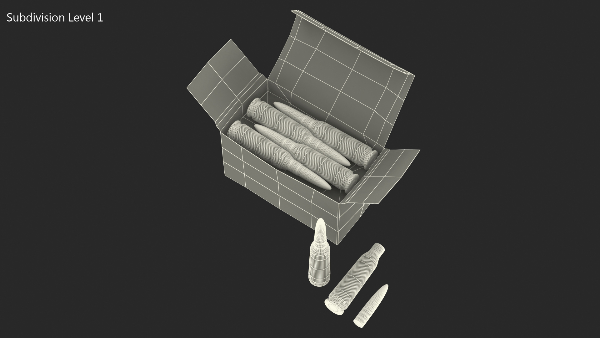 Box of 5_45x39mm Intermediate Cartridge 3D model