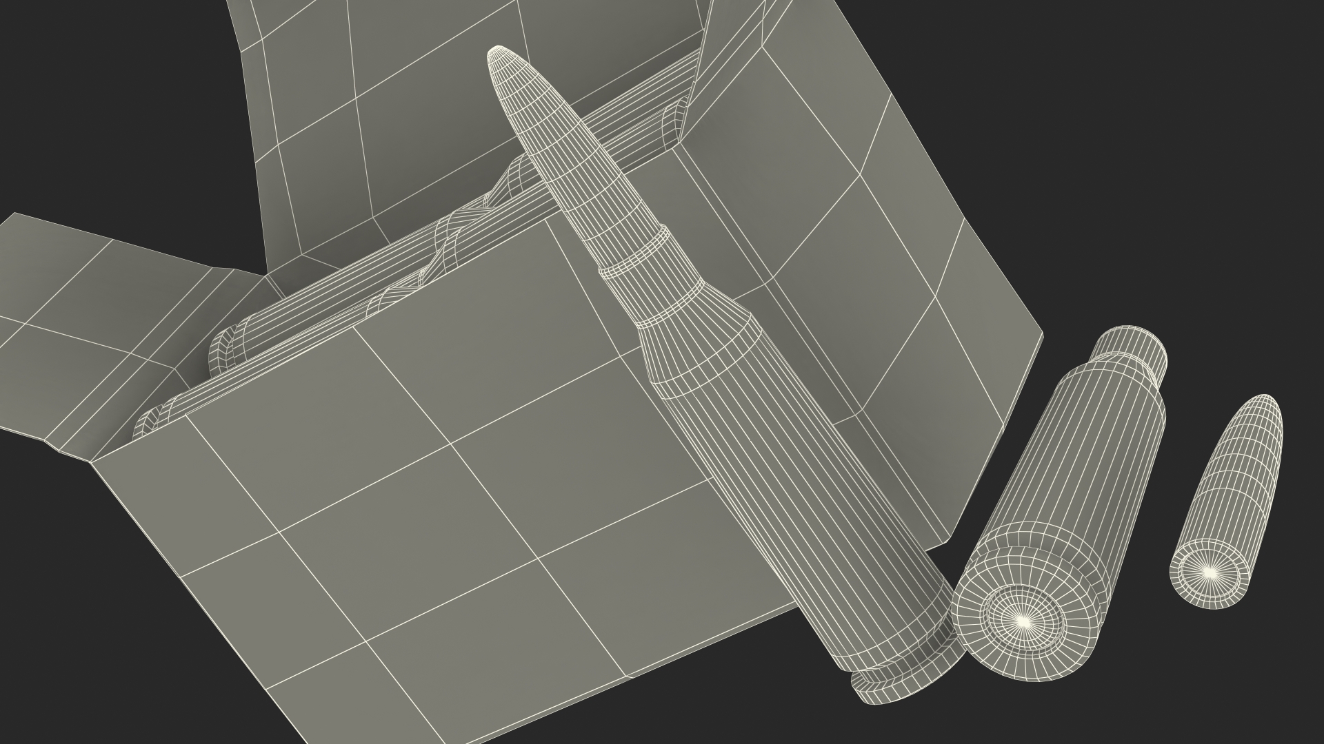 Box of 5_45x39mm Intermediate Cartridge 3D model