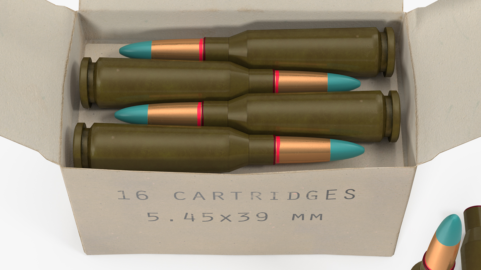 Box of 5_45x39mm Intermediate Cartridge 3D model