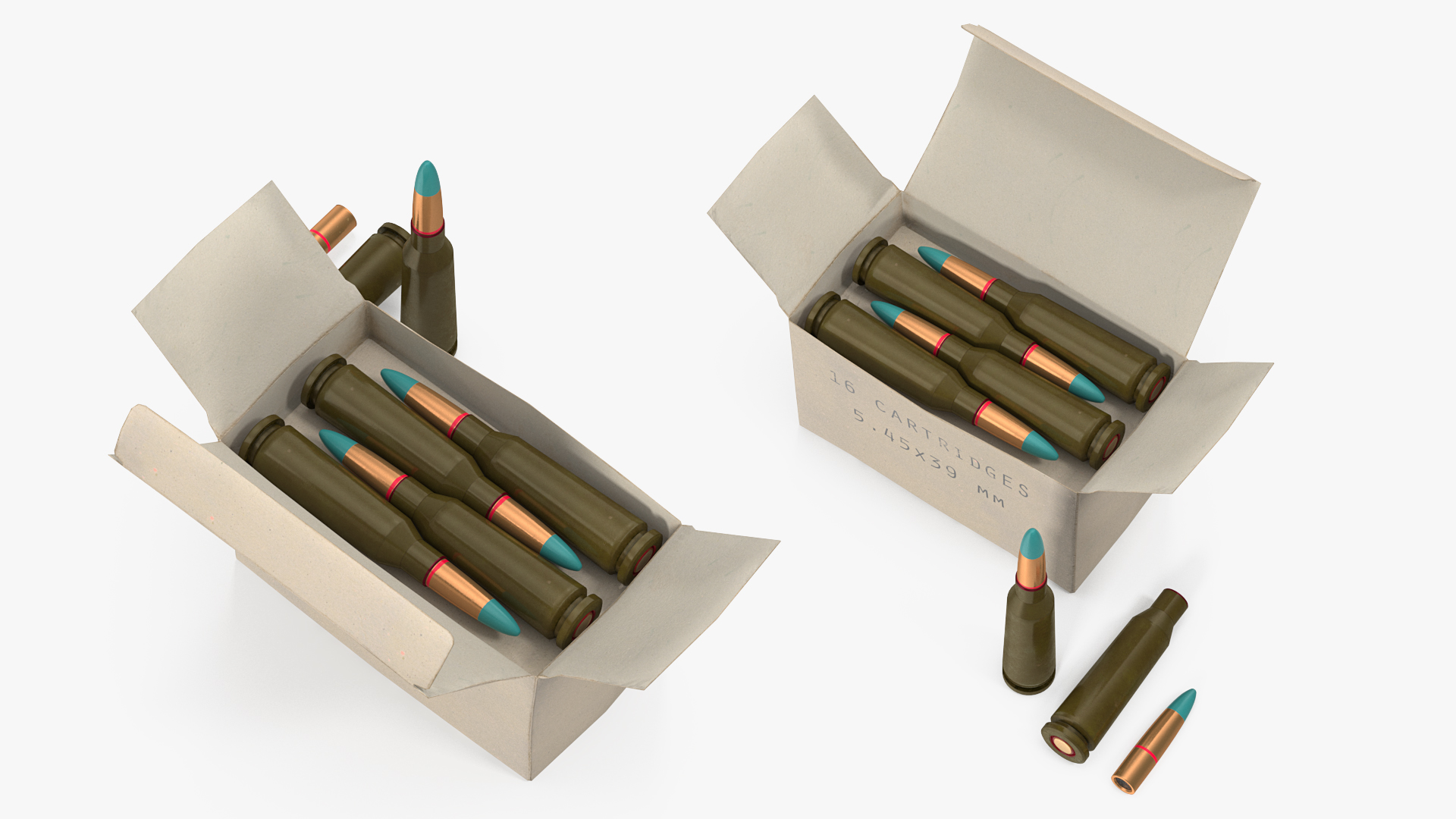 Box of 5_45x39mm Intermediate Cartridge 3D model