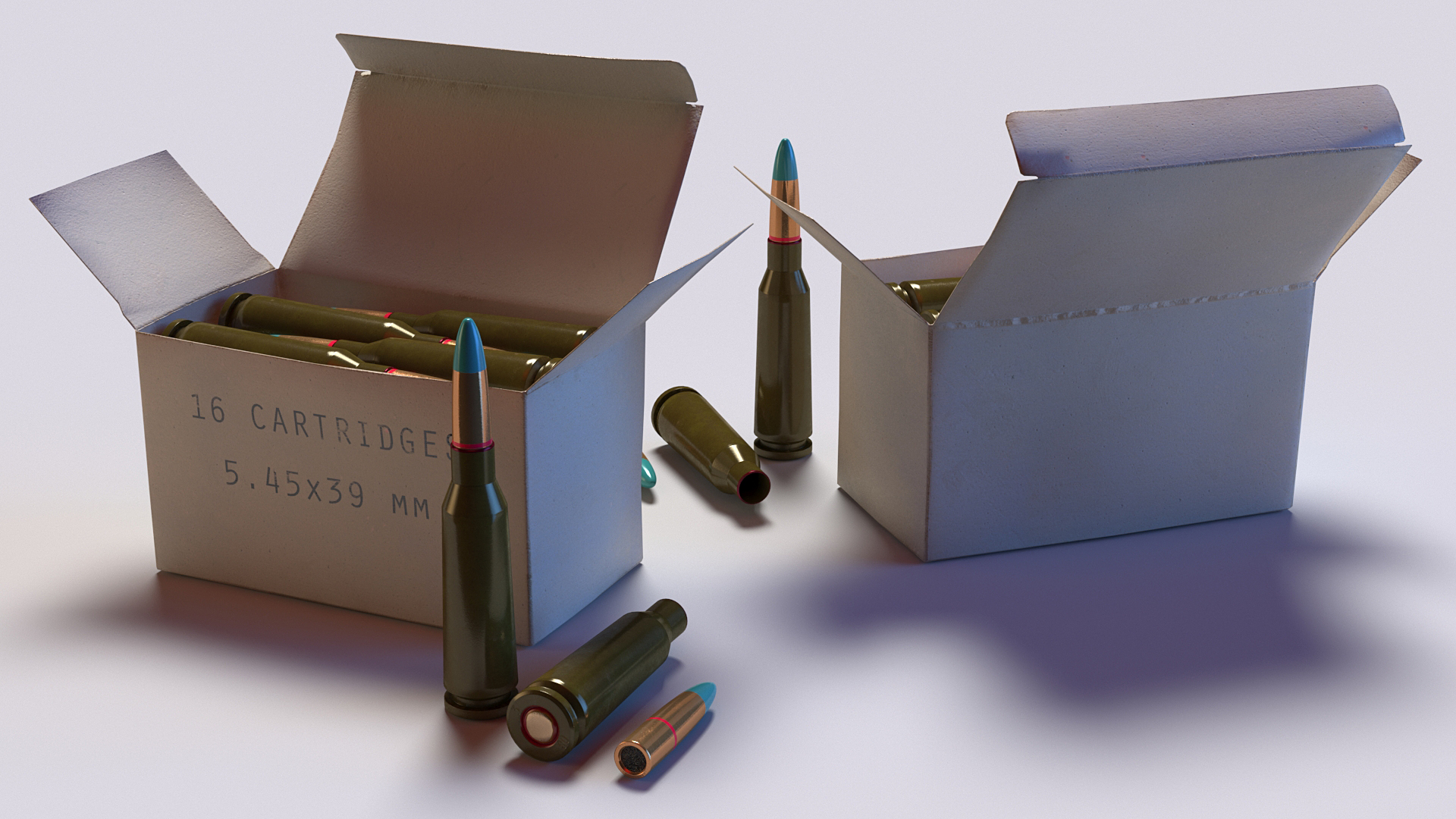 Box of 5_45x39mm Intermediate Cartridge 3D model