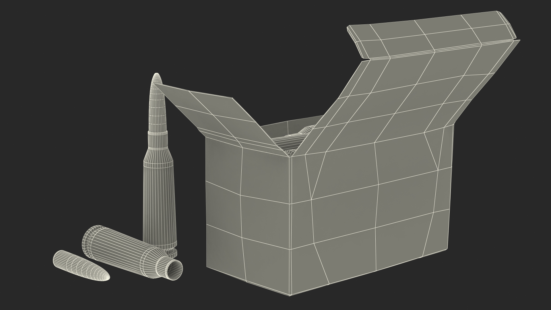 Box of 5_45x39mm Intermediate Cartridge 3D model