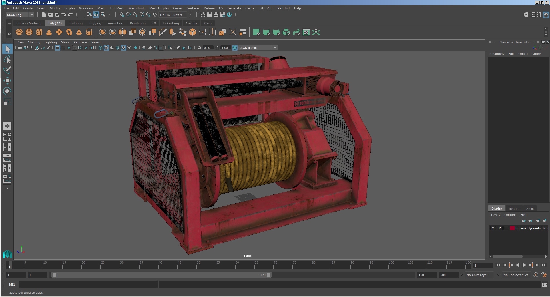 3D model Romica Hydraulic Mooring Winch