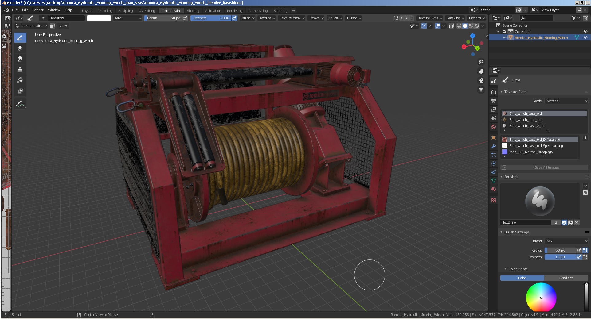 3D model Romica Hydraulic Mooring Winch