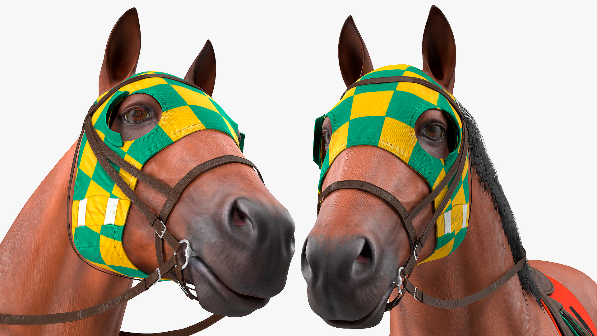 Bay Racehorse Fur Rigged 3D model