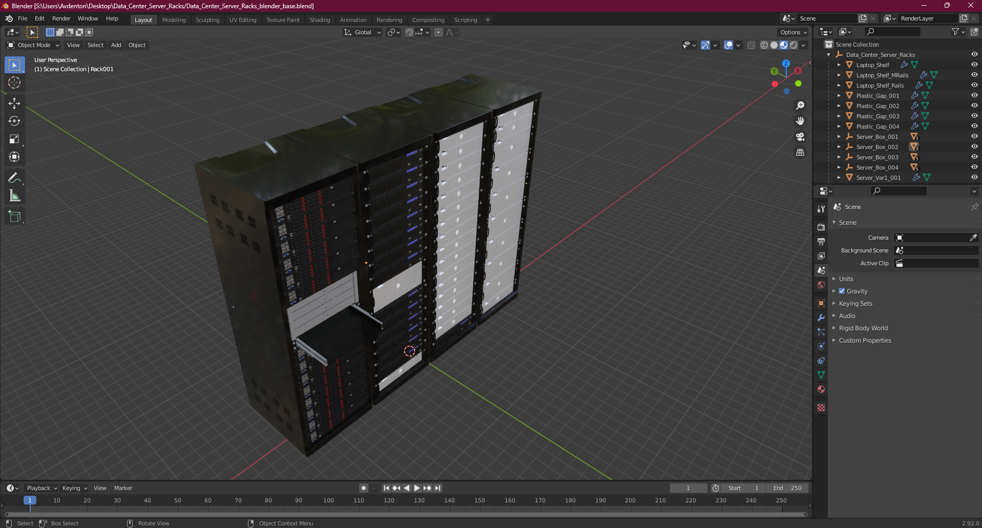 Data Center Server Racks 3D model