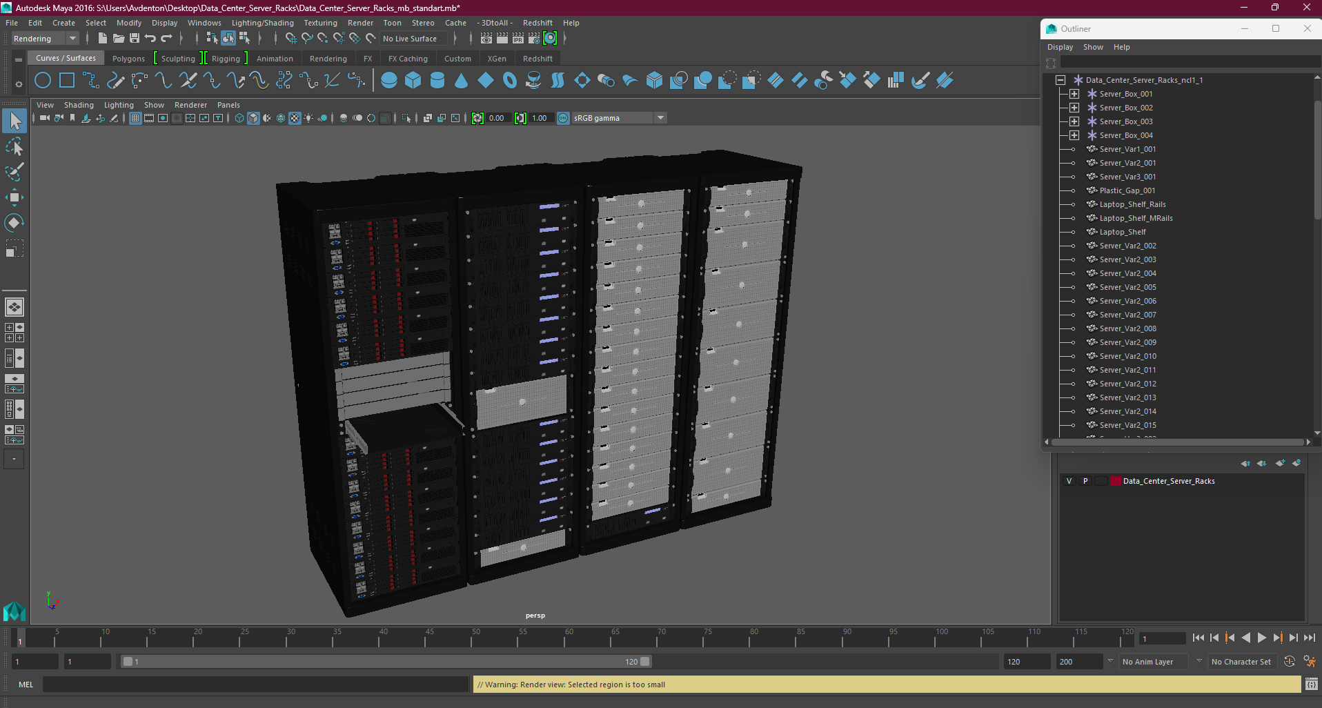 Data Center Server Racks 3D model