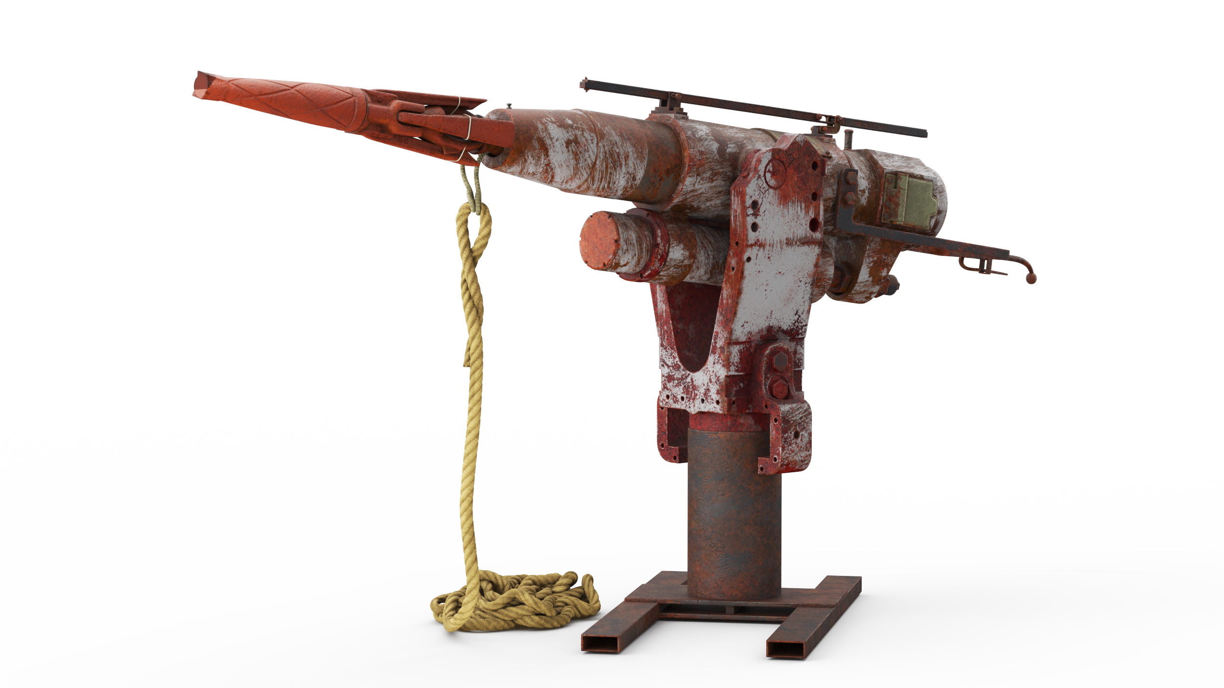 Harpoon Deck Cannon Aged 3D model
