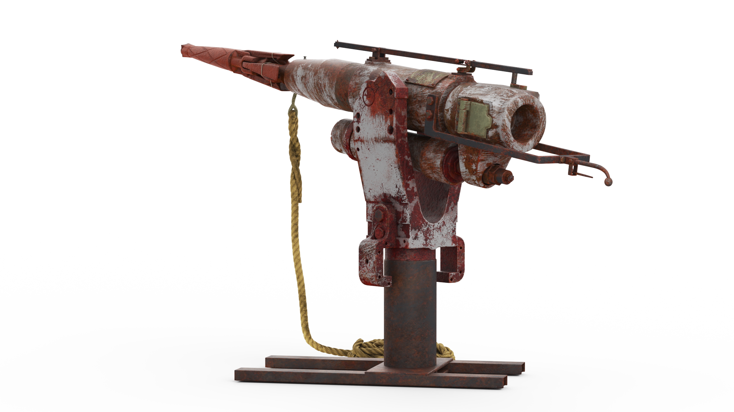 Harpoon Deck Cannon Aged 3D model