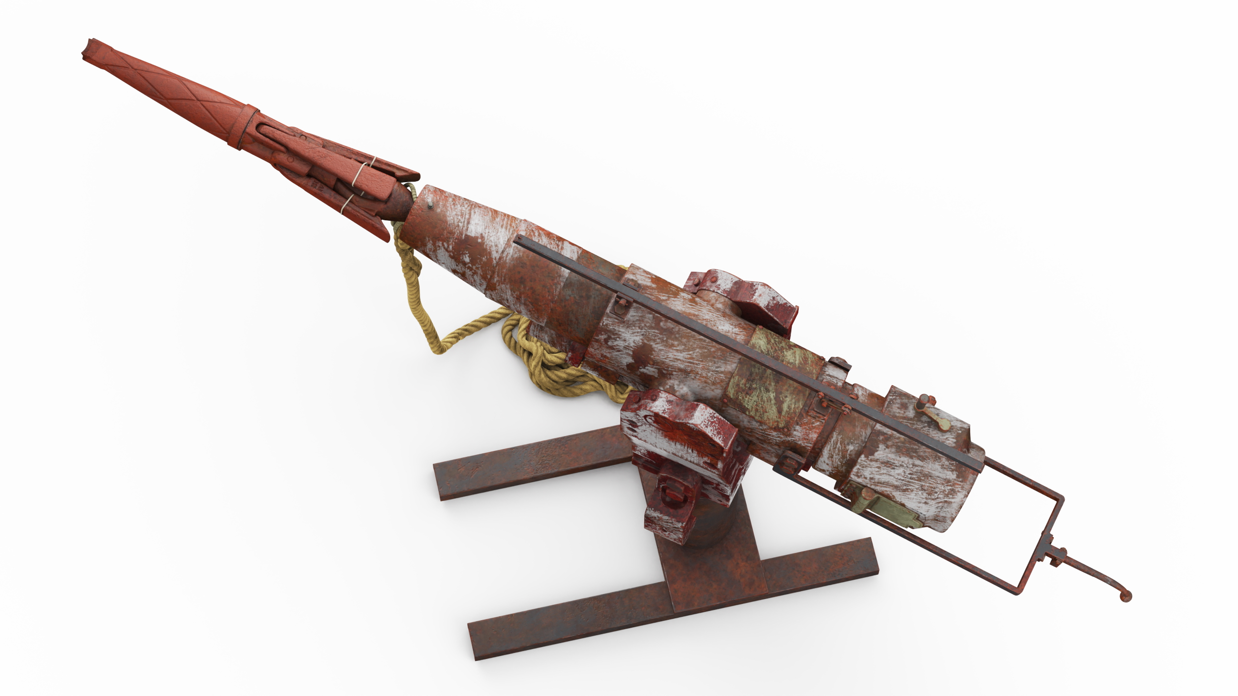 Harpoon Deck Cannon Aged 3D model