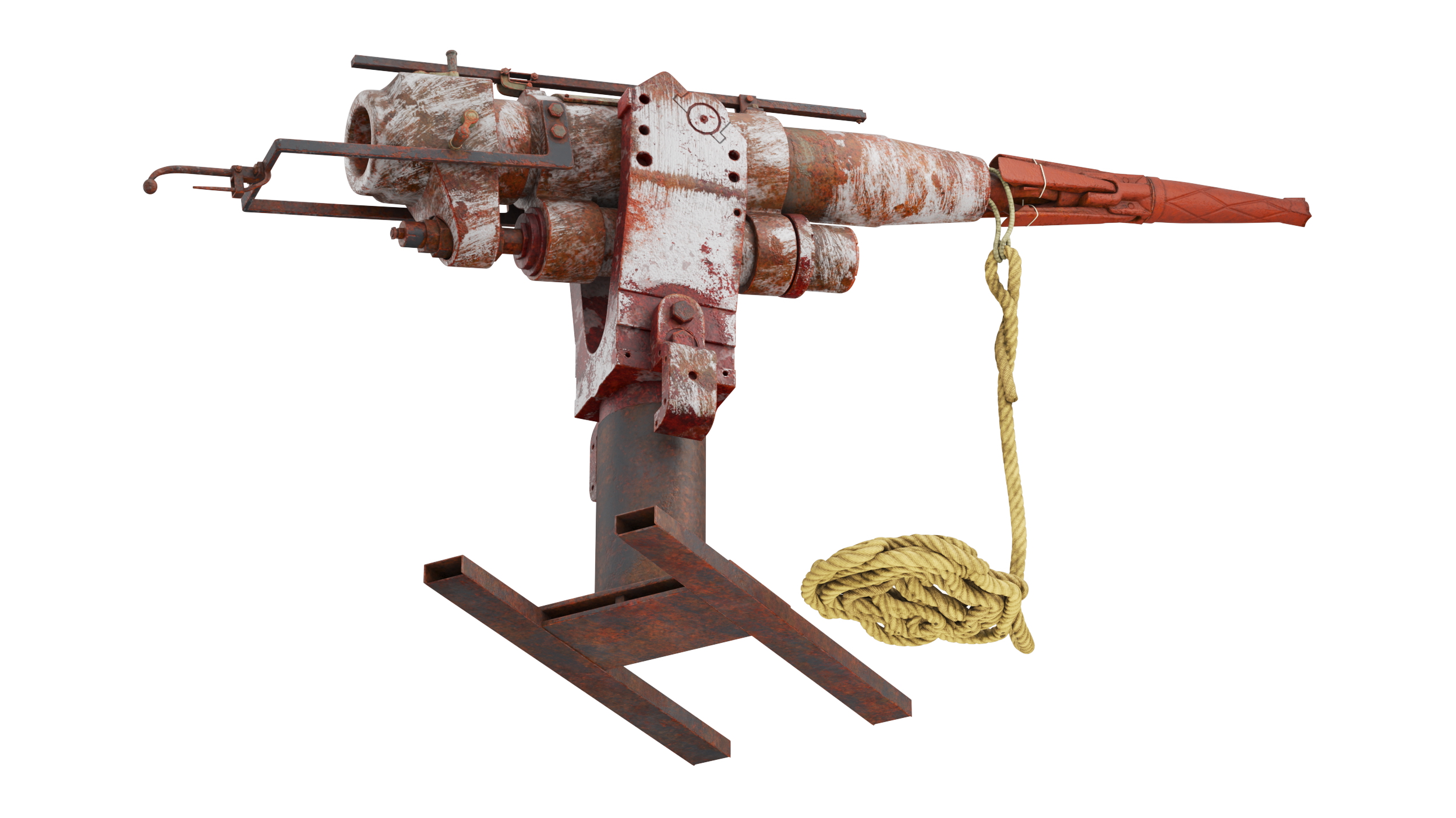 Harpoon Deck Cannon Aged 3D model