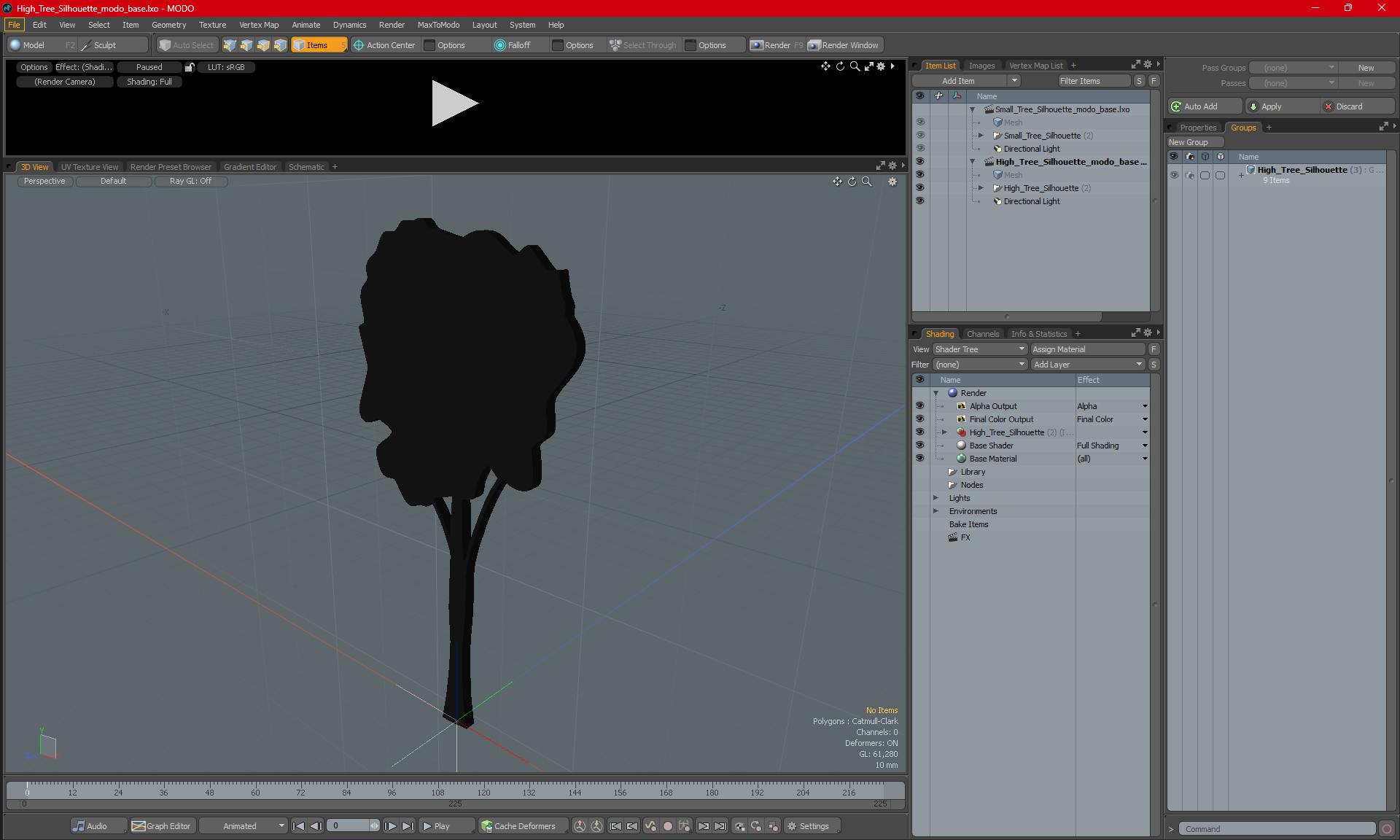 3D model High Tree Silhouette