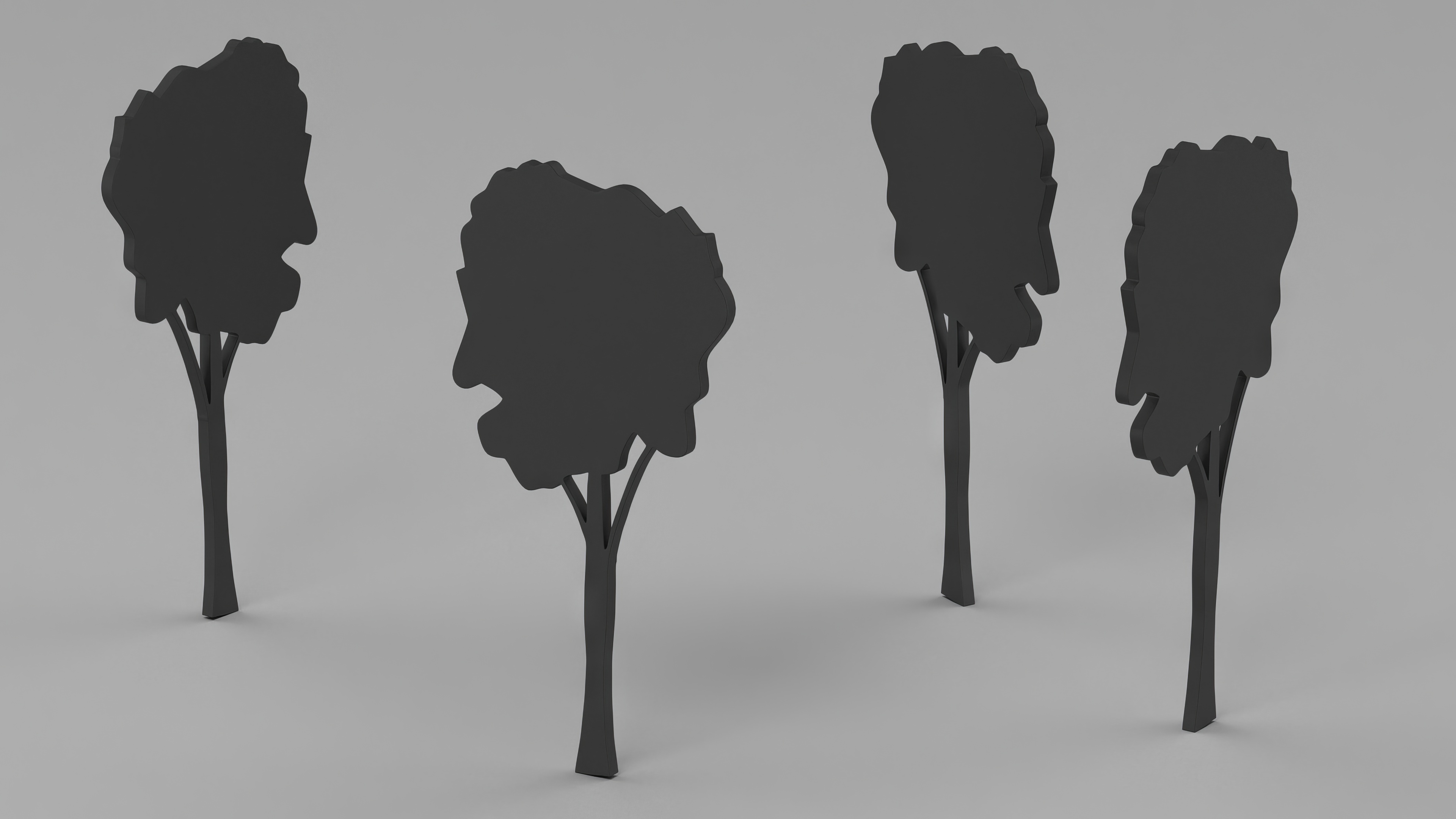 3D model High Tree Silhouette