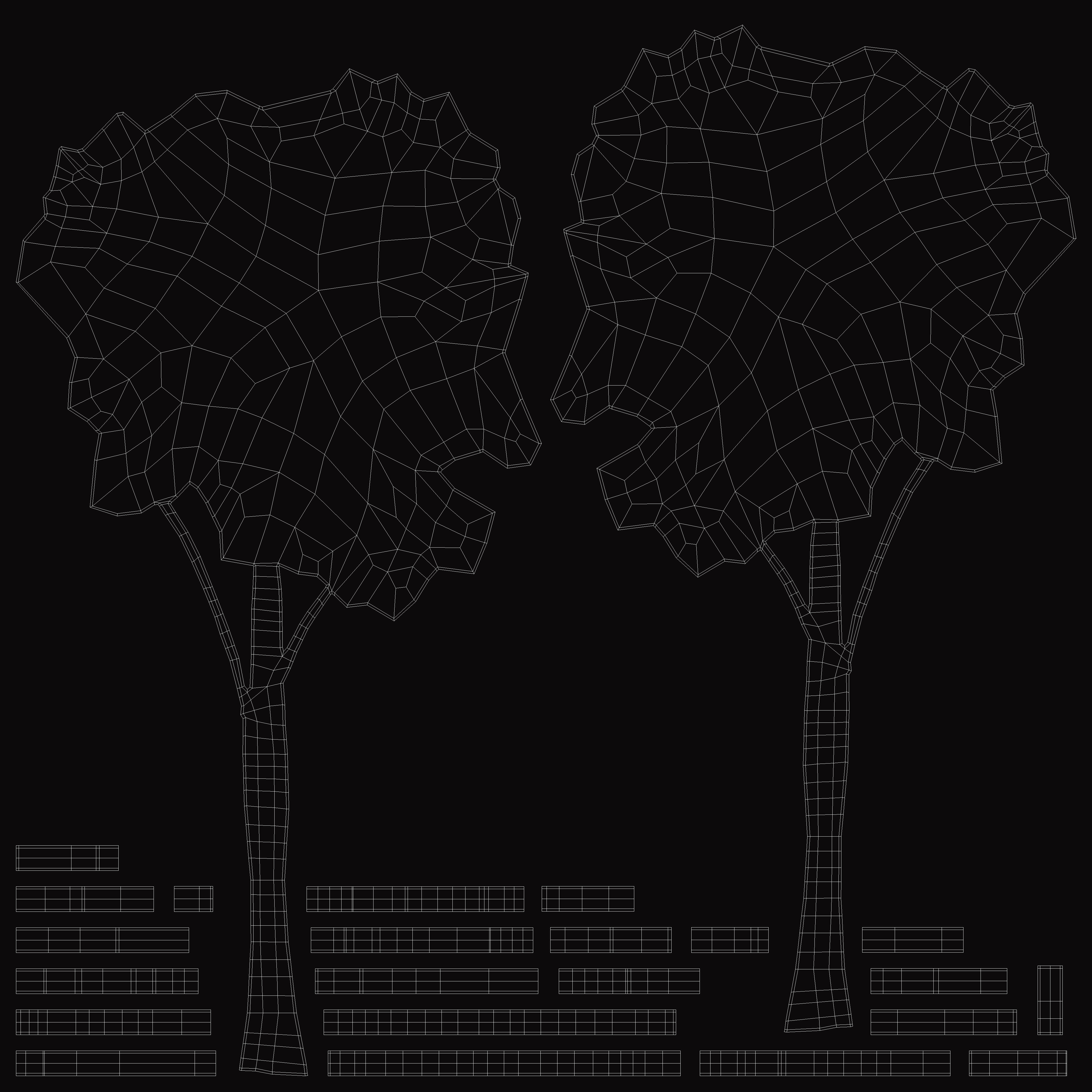 3D model High Tree Silhouette