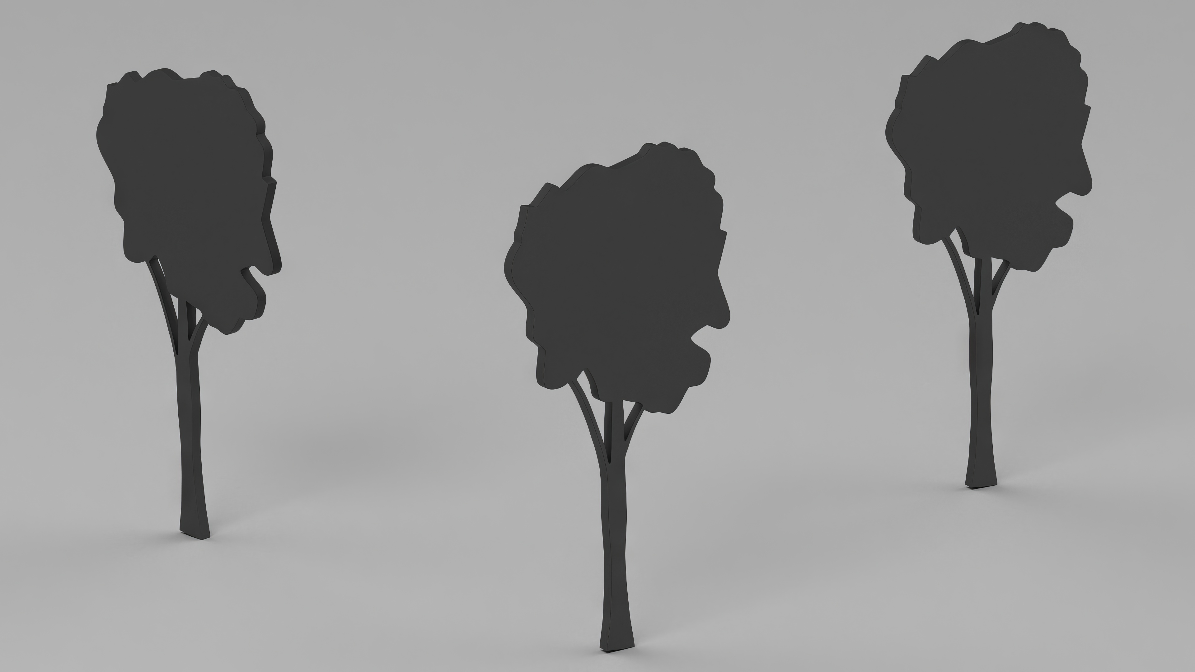 3D model High Tree Silhouette