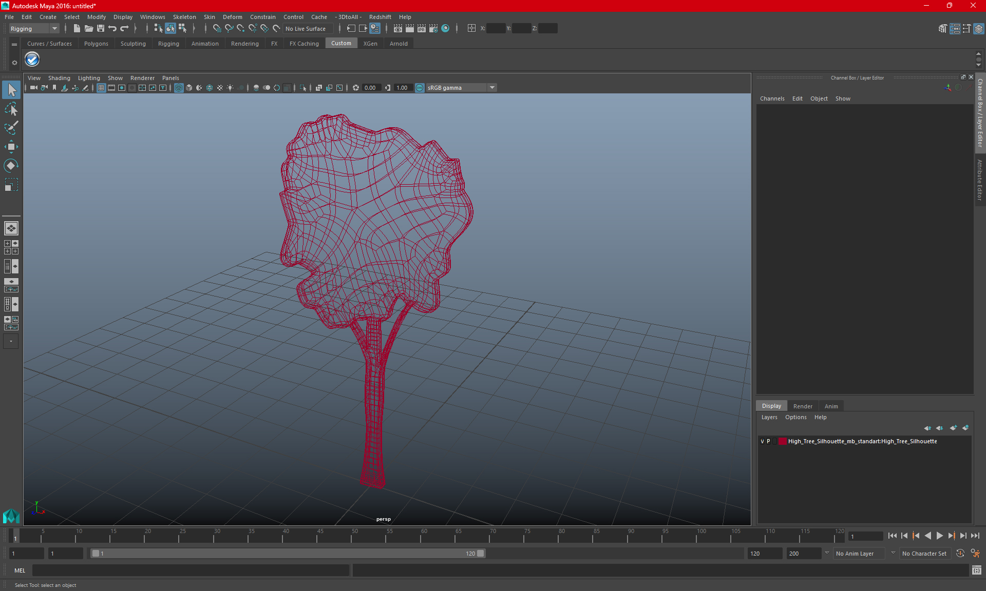 3D model High Tree Silhouette