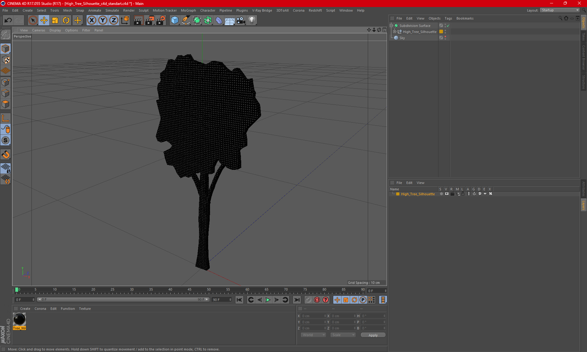 3D model High Tree Silhouette