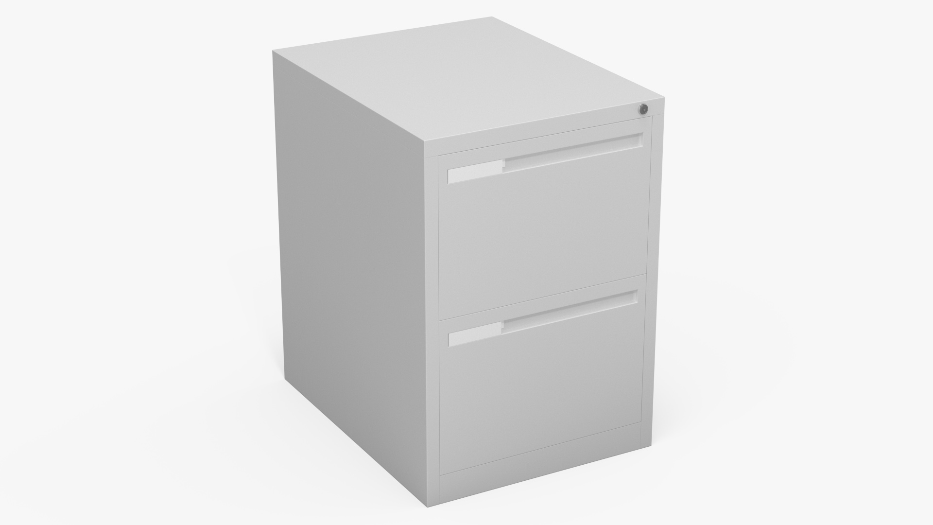 3D Filing Cabinet 2 Drawer Grey model
