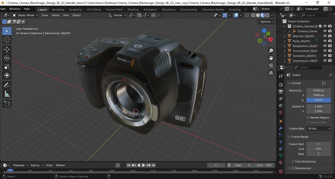 Cinema Camera Blackmagic Design 6K G2 3D