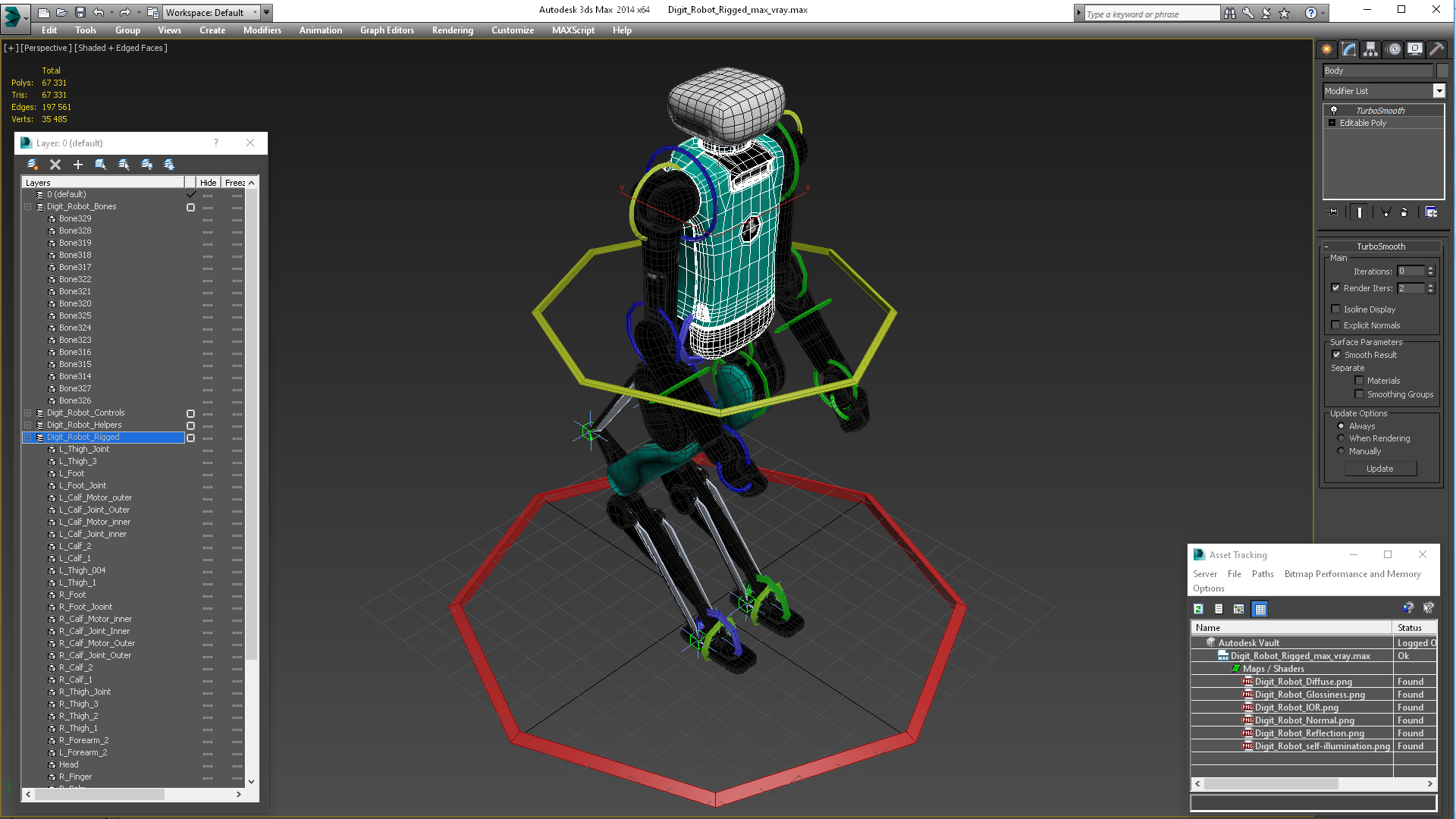 Digit Robot Rigged for Cinema 4D 3D