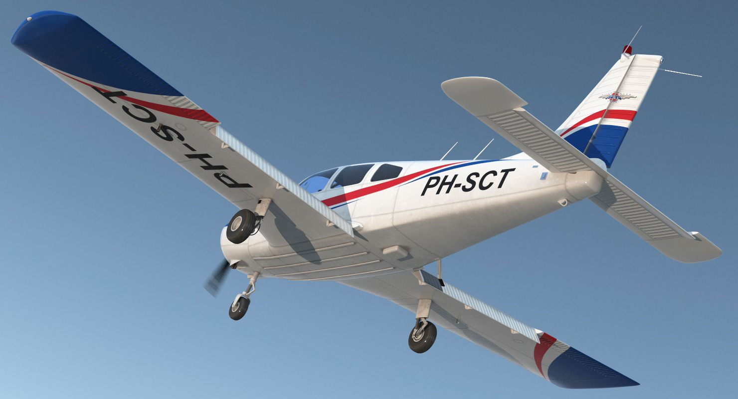 Aircraft Piper PA 28 161 Warrior II Rigged 3D